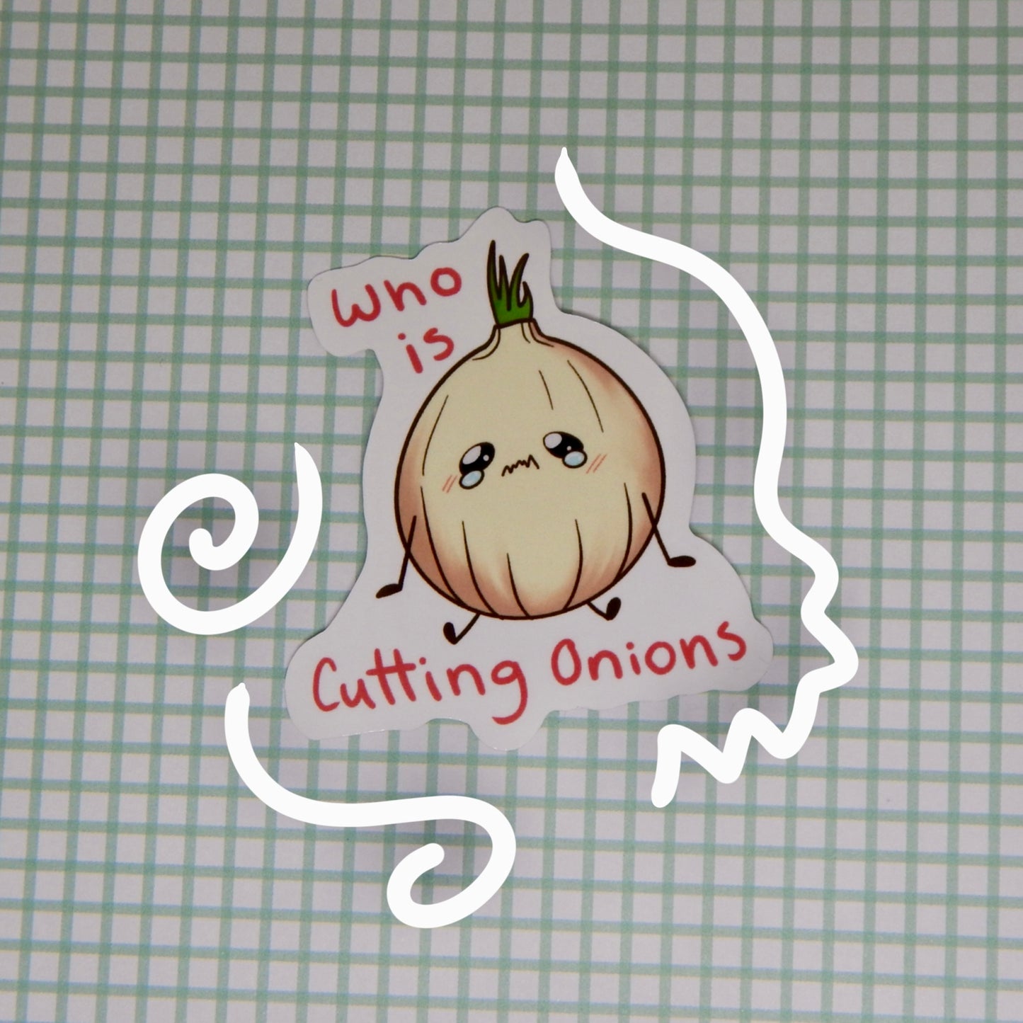 Who is cutting onion?