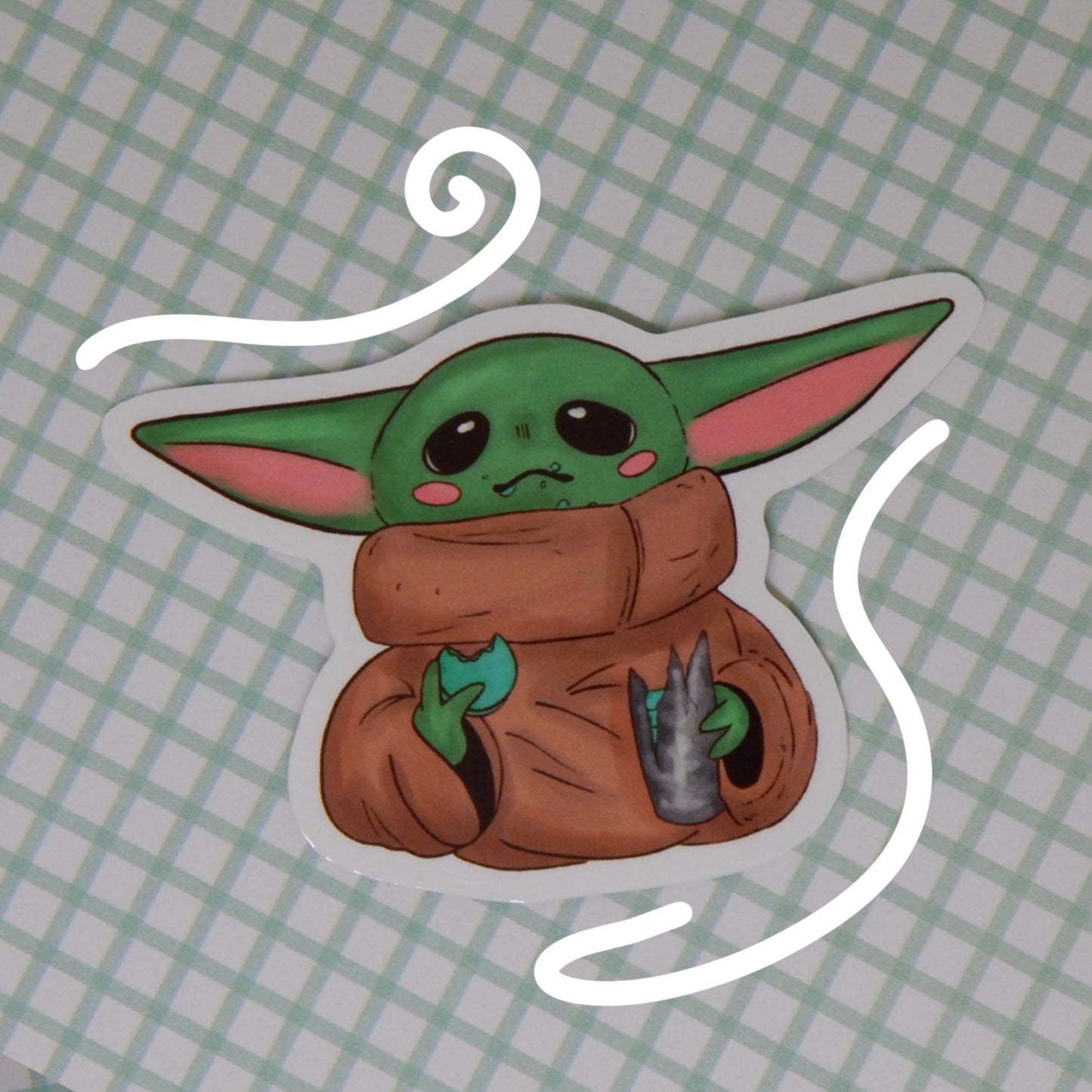 Baby yoda with cookies